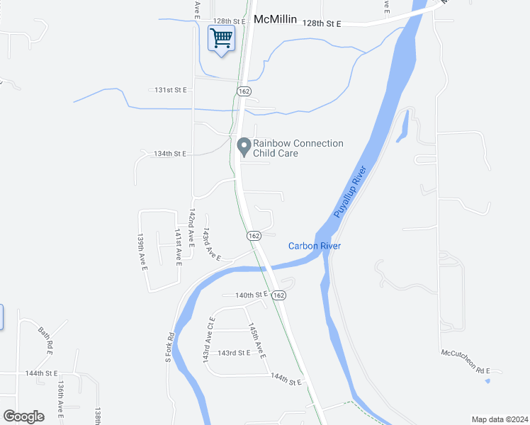 map of restaurants, bars, coffee shops, grocery stores, and more near 14518 136th Street Court East in Orting