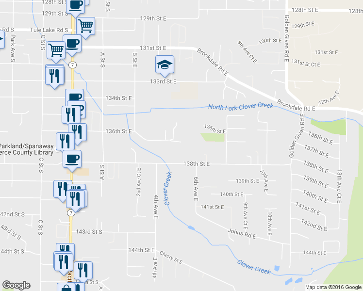 map of restaurants, bars, coffee shops, grocery stores, and more near 13529 4th Avenue Court East in Parkland
