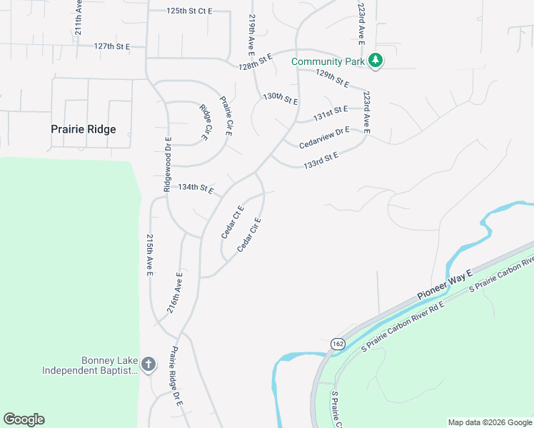 map of restaurants, bars, coffee shops, grocery stores, and more near 13413 Cedar Circle East in Sumner