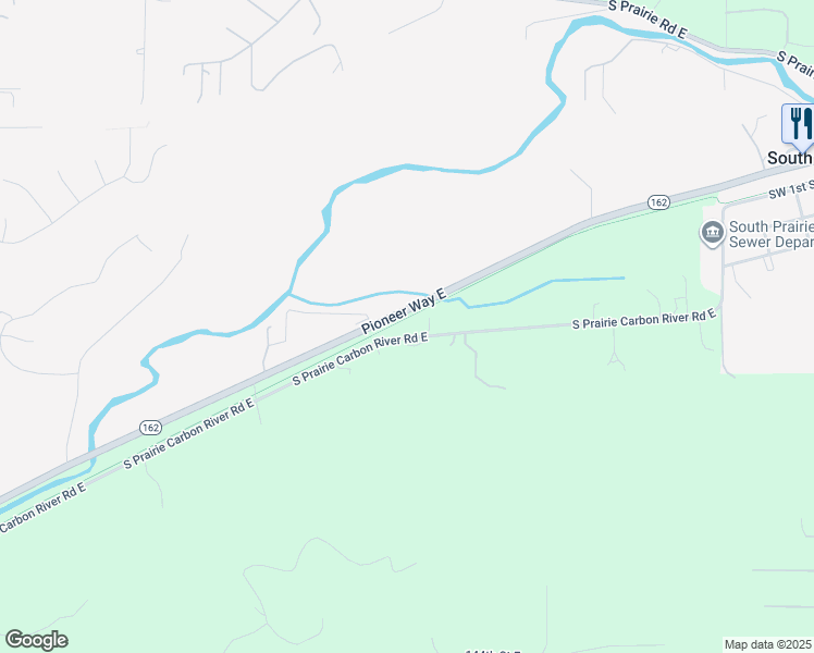 map of restaurants, bars, coffee shops, grocery stores, and more near 13604 S Prairie Carbon River Rd E in Orting