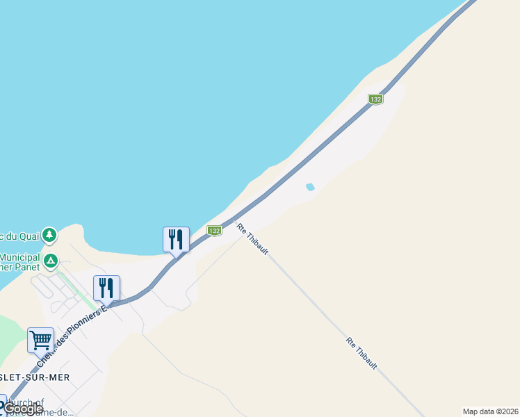 map of restaurants, bars, coffee shops, grocery stores, and more near 378 Chemin des Pionniers Est in L'Islet