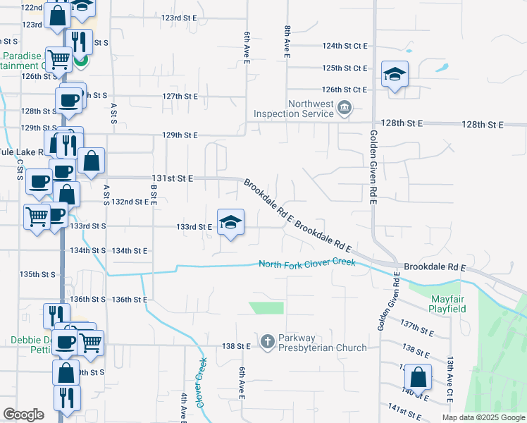 map of restaurants, bars, coffee shops, grocery stores, and more near 13209 7th Avenue Court East in Parkland