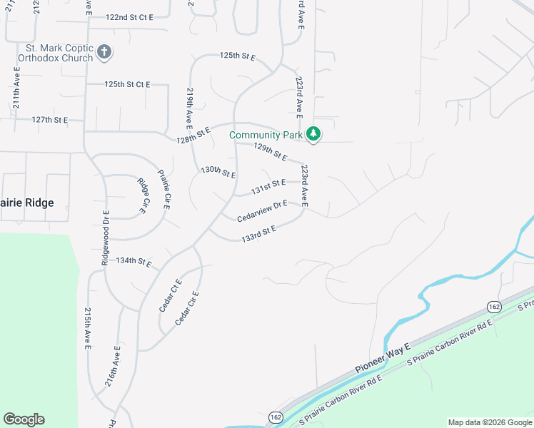 map of restaurants, bars, coffee shops, grocery stores, and more near 22204 Cedarview Drive East in Bonney Lake