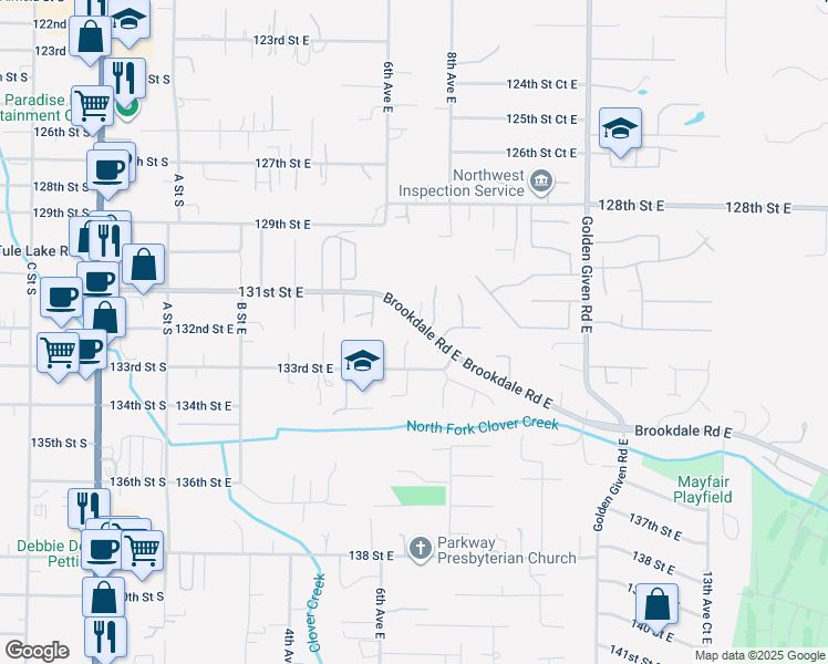 map of restaurants, bars, coffee shops, grocery stores, and more near 13209 7th Avenue Court East in Parkland
