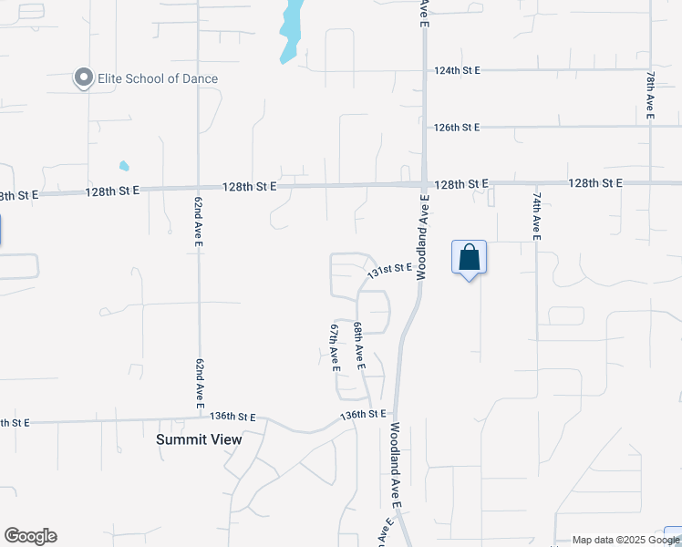 map of restaurants, bars, coffee shops, grocery stores, and more near 6619 131st Street East in Puyallup
