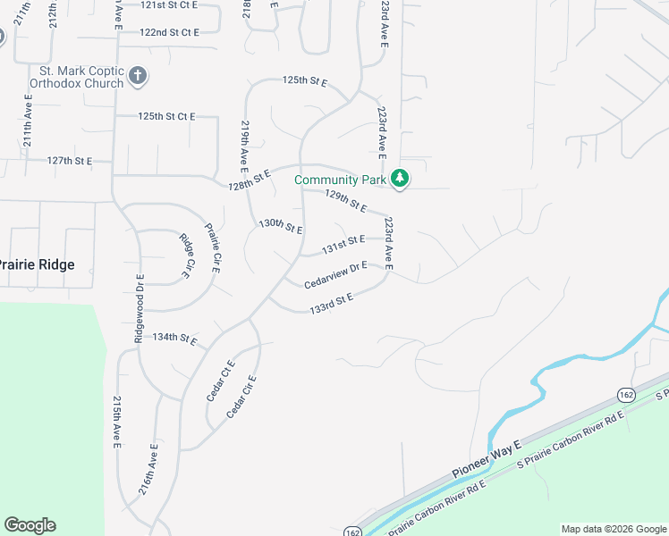 map of restaurants, bars, coffee shops, grocery stores, and more near 22203 Cedarview Drive East in Bonney Lake