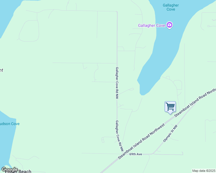 map of restaurants, bars, coffee shops, grocery stores, and more near 7219 Gallagher Cove Road Northwest in Olympia