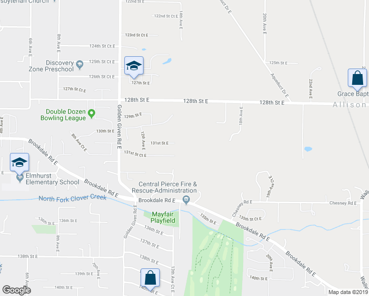 map of restaurants, bars, coffee shops, grocery stores, and more near 14517 4 Avenue Court East in Tacoma
