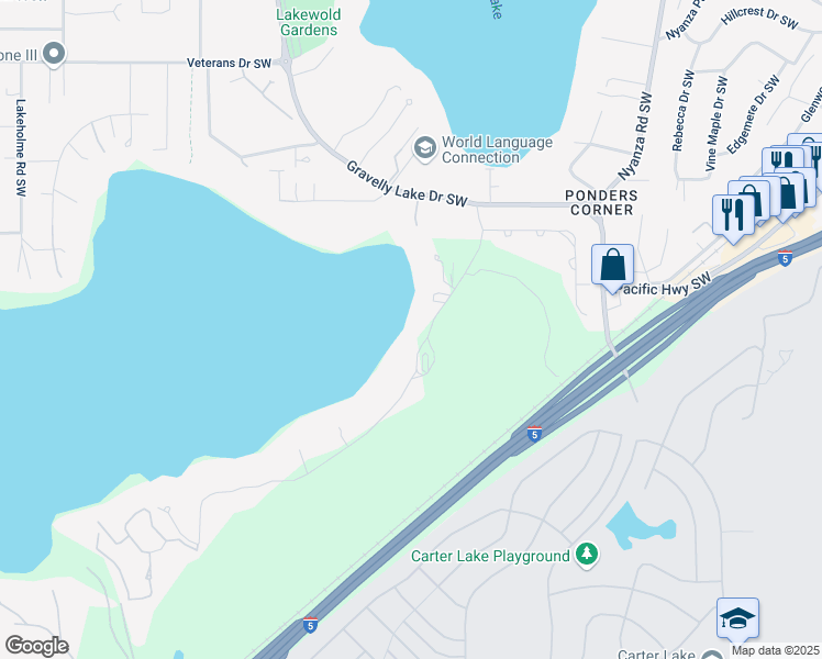 map of restaurants, bars, coffee shops, grocery stores, and more near 13140 Country Club Drive Southwest in Lakewood