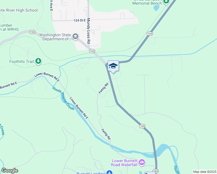 map of restaurants, bars, coffee shops, grocery stores, and more near 12914 Washington 165 in Buckley