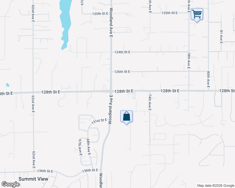map of restaurants, bars, coffee shops, grocery stores, and more near 7017 128th Street East in Puyallup