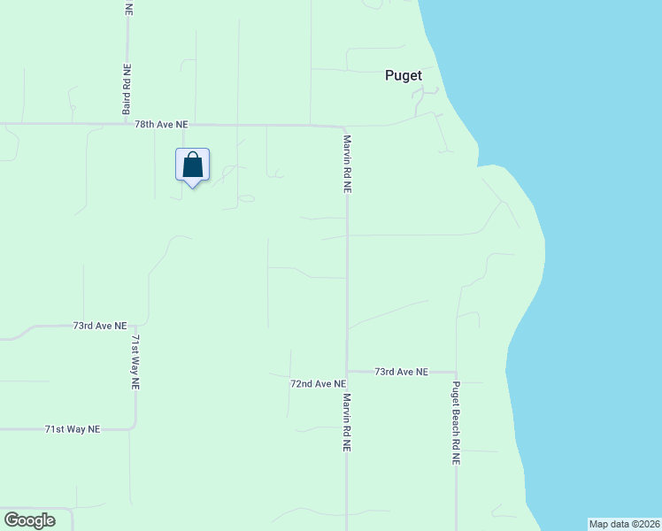 map of restaurants, bars, coffee shops, grocery stores, and more near 7547 Marvin Road Northeast in Olympia