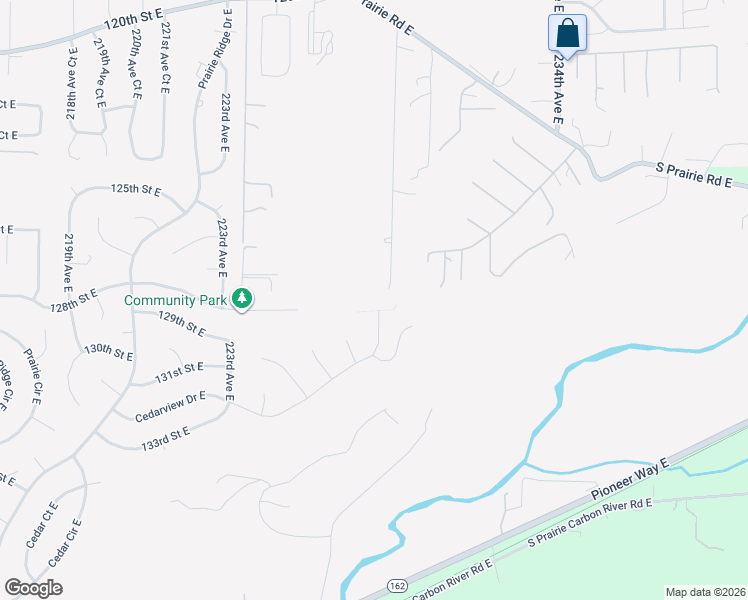 map of restaurants, bars, coffee shops, grocery stores, and more near 12714 229th Avenue East in Sumner
