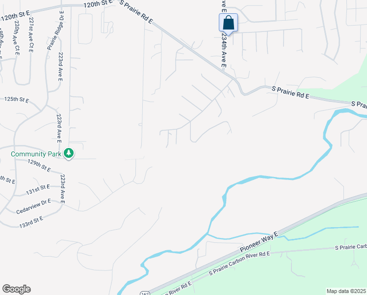 map of restaurants, bars, coffee shops, grocery stores, and more near 12617 231st Avenue East in Buckley