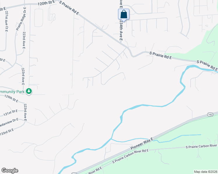 map of restaurants, bars, coffee shops, grocery stores, and more near 12712 232nd Avenue East in Buckley