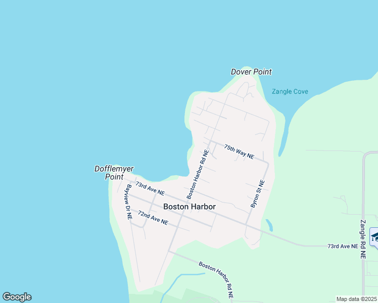 map of restaurants, bars, coffee shops, grocery stores, and more near 7445 Boston Harbor Road Northeast in Olympia