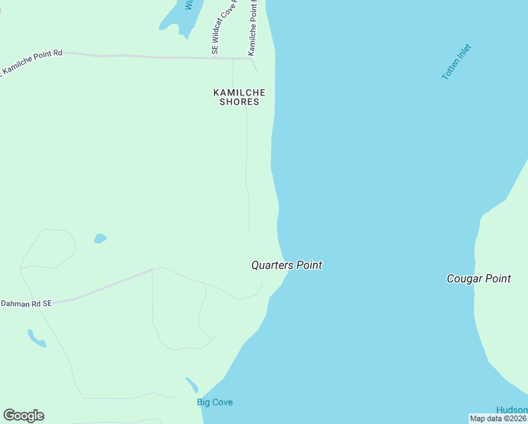 map of restaurants, bars, coffee shops, grocery stores, and more near 491 Southeast Kamilche Shores Road in Shelton