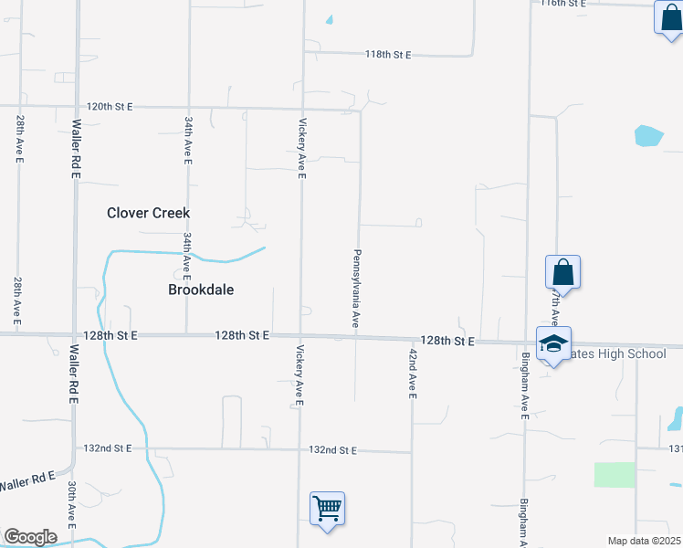 map of restaurants, bars, coffee shops, grocery stores, and more near 12520 40th Avenue East in Tacoma