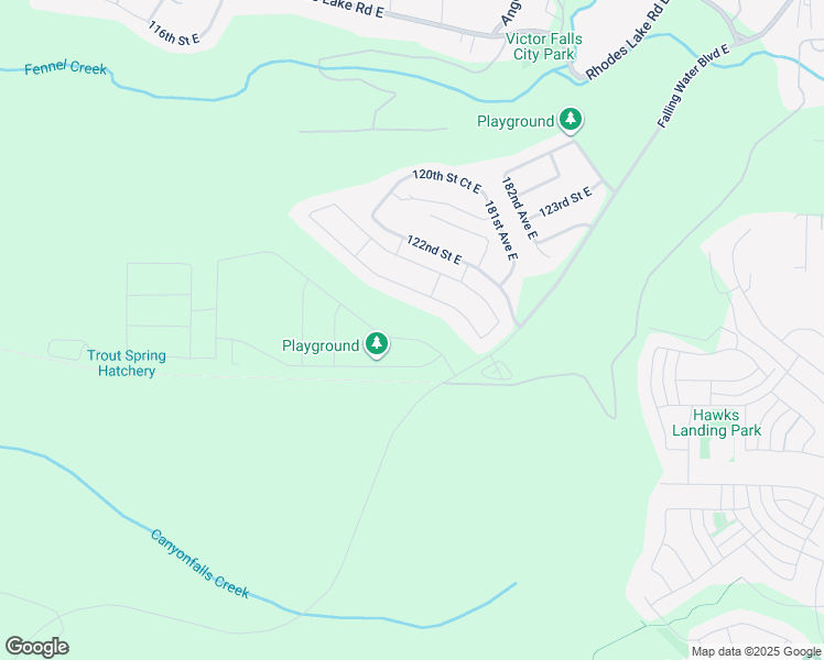 map of restaurants, bars, coffee shops, grocery stores, and more near 17825 126th Street East in Bonney Lake