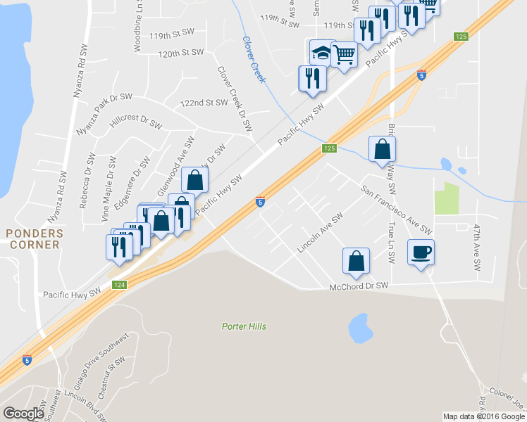 map of restaurants, bars, coffee shops, grocery stores, and more near 5634 Boston Avenue Southwest in Lakewood