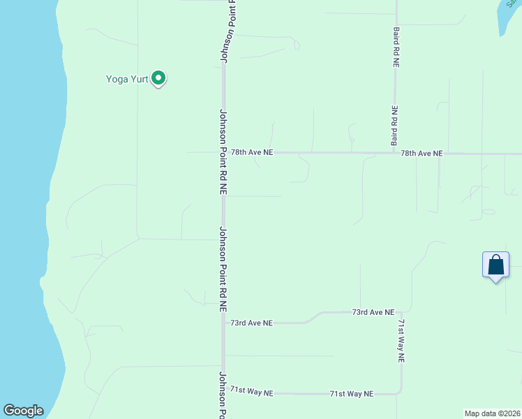 map of restaurants, bars, coffee shops, grocery stores, and more near 7632 Johnson Point Road Northeast in Olympia