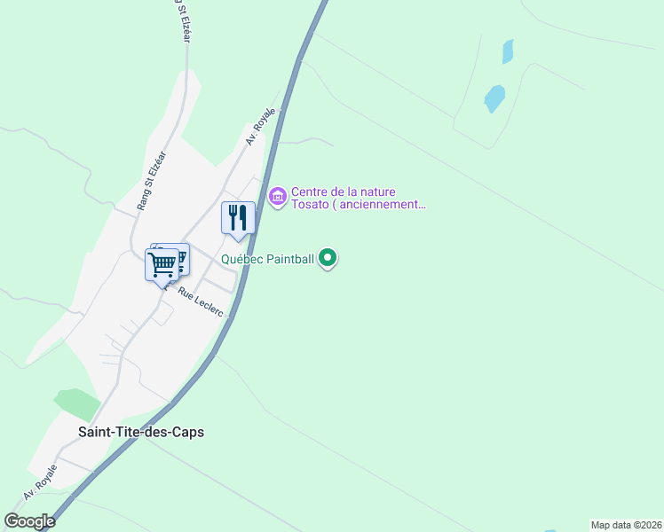 map of restaurants, bars, coffee shops, grocery stores, and more near 337 Route 138 in Capitale-Nationale