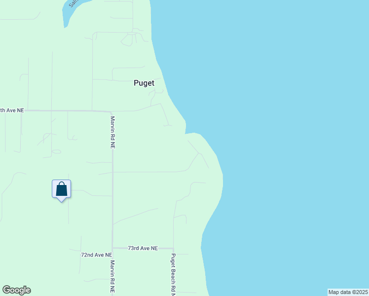 map of restaurants, bars, coffee shops, grocery stores, and more near 7620 Andrews Beach Road Northeast in Olympia