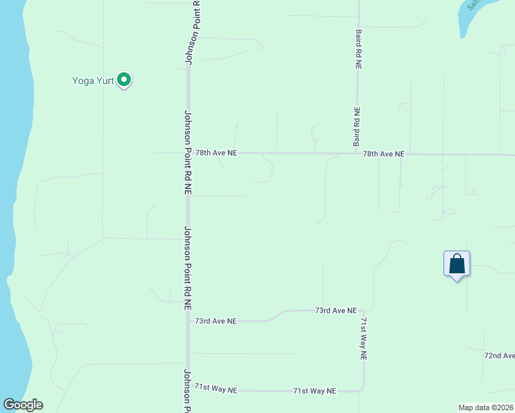 map of restaurants, bars, coffee shops, grocery stores, and more near 7730 Johnson Point Road Northeast in Olympia