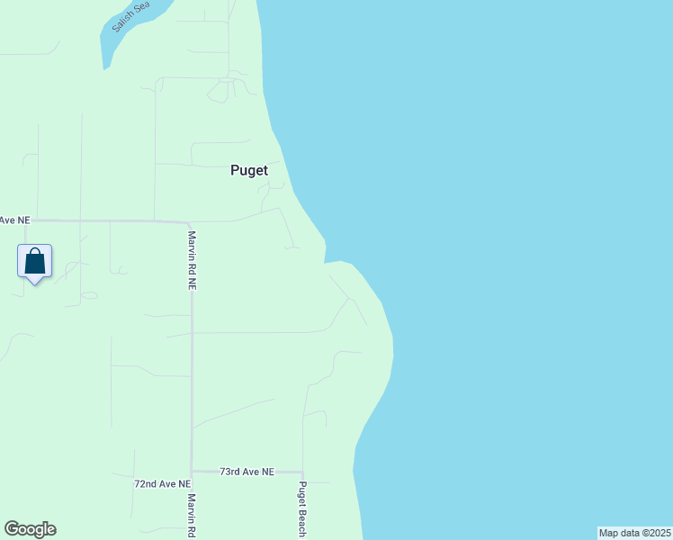 map of restaurants, bars, coffee shops, grocery stores, and more near 7620 Andrews Beach Road Northeast in Olympia