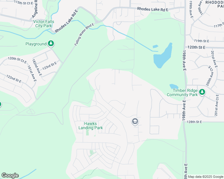 map of restaurants, bars, coffee shops, grocery stores, and more near 12414 190th Avenue Court East in Sumner