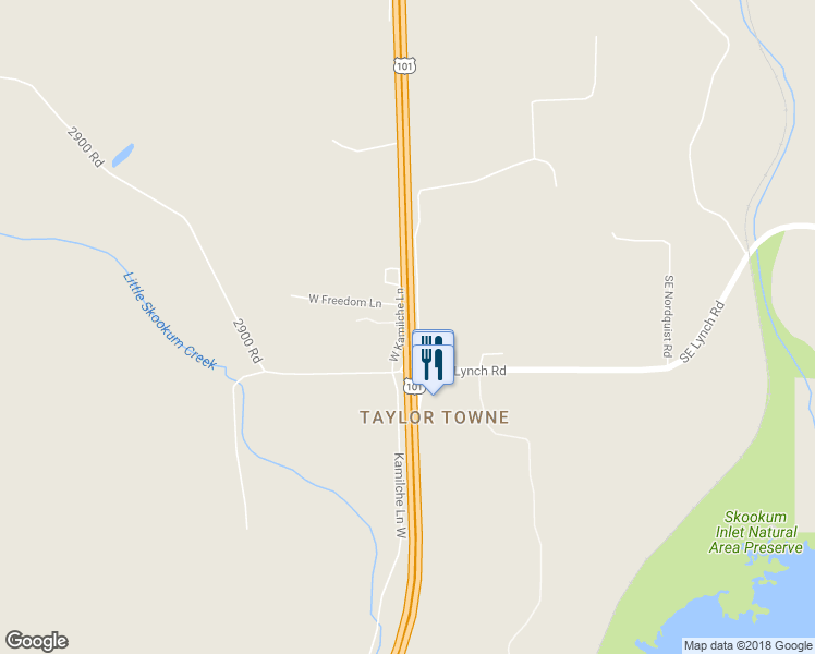 map of restaurants, bars, coffee shops, grocery stores, and more near 4801 U.S. 101 in Shelton