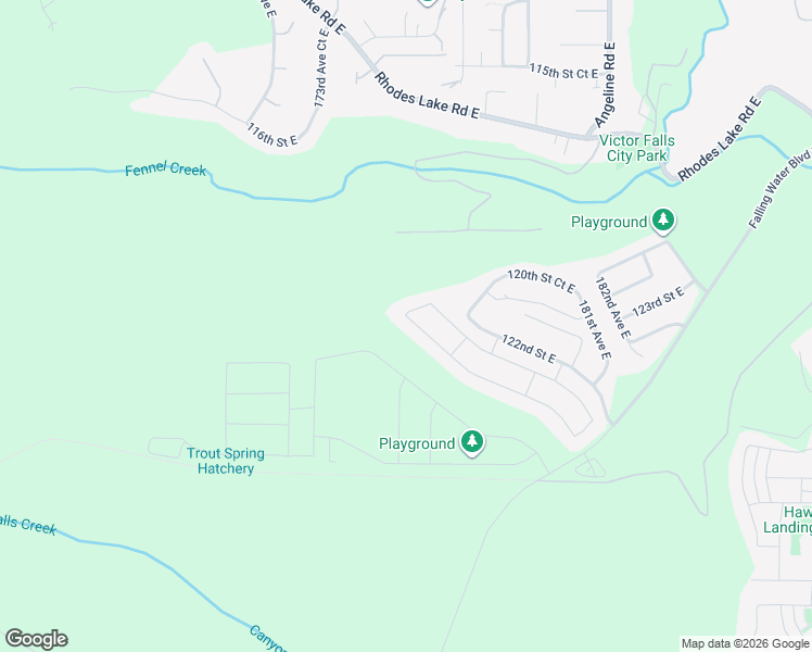 map of restaurants, bars, coffee shops, grocery stores, and more near 17706 123rd Street East in Bonney Lake