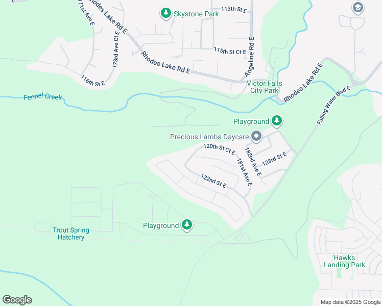map of restaurants, bars, coffee shops, grocery stores, and more near 12012 178th Avenue East in Bonney Lake