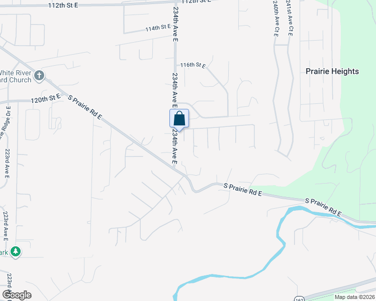 map of restaurants, bars, coffee shops, grocery stores, and more near 12115 234th Ave Ct E in Buckley