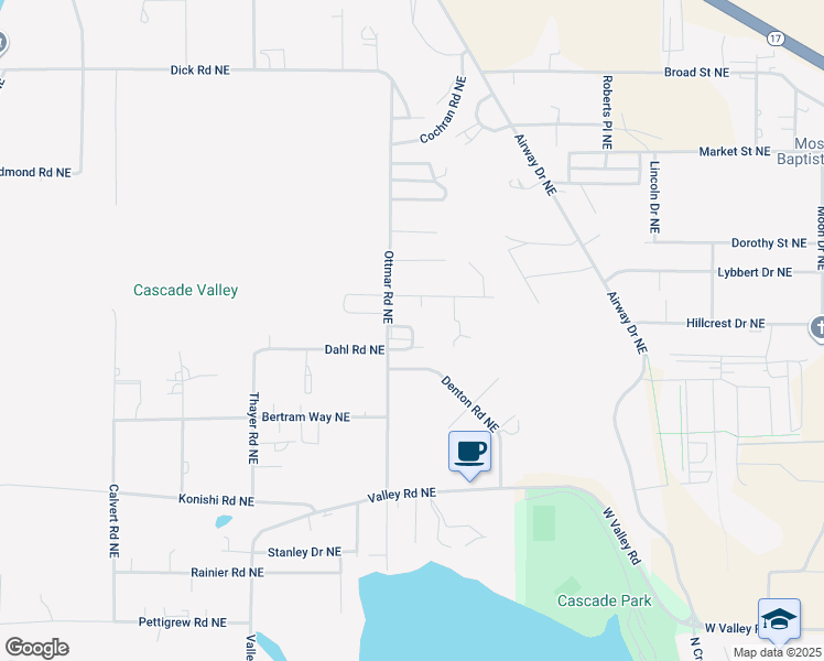 map of restaurants, bars, coffee shops, grocery stores, and more near 4033 Ottmar Road Northeast in Moses Lake