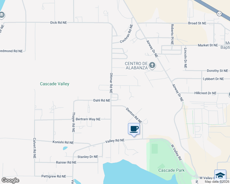 map of restaurants, bars, coffee shops, grocery stores, and more near 4033 Ottmar Road Northeast in Moses Lake