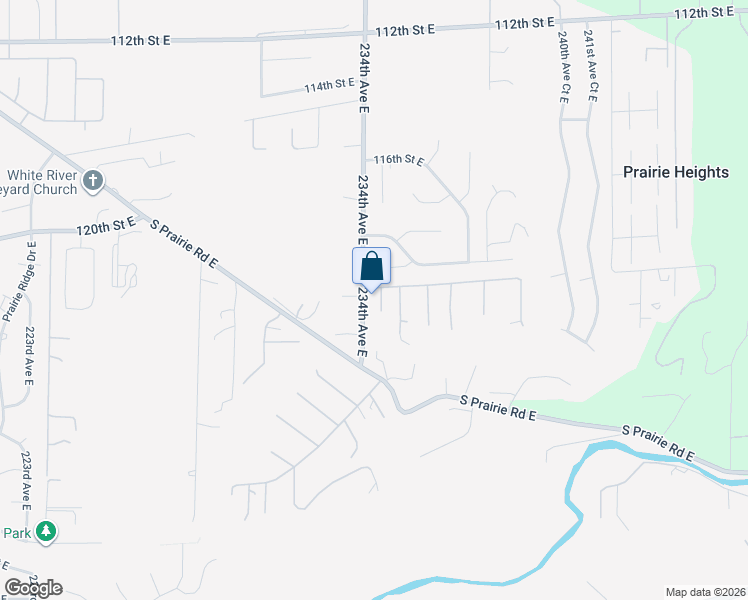 map of restaurants, bars, coffee shops, grocery stores, and more near 12115 234th Avenue Court East in Buckley