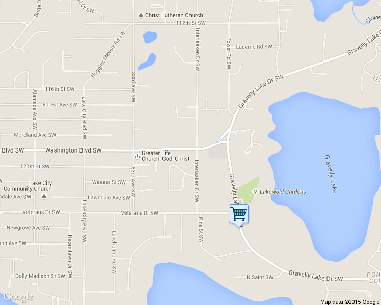 map of restaurants, bars, coffee shops, grocery stores, and more near 12014 Interlaaken Drive Southwest in Lakewood