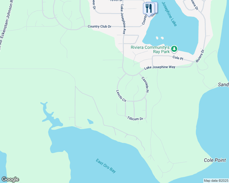 map of restaurants, bars, coffee shops, grocery stores, and more near 11410 Leschi Circle in Anderson Island