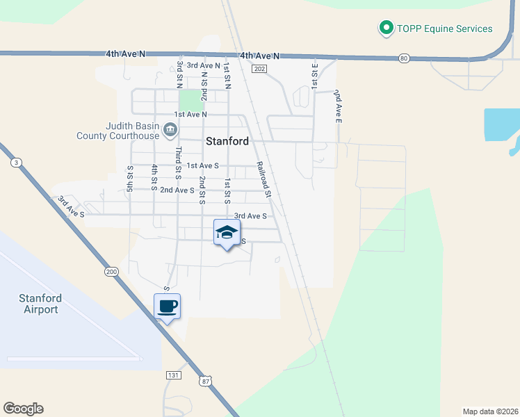 map of restaurants, bars, coffee shops, grocery stores, and more near 50-98 2nd Avenue South in Stanford