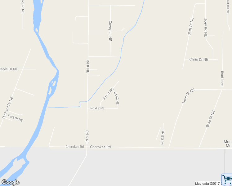 map of restaurants, bars, coffee shops, grocery stores, and more near 4363 Road K2 Northeast in Moses Lake