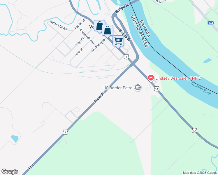map of restaurants, bars, coffee shops, grocery stores, and more near 145 State Street in Van Buren