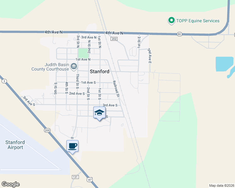 map of restaurants, bars, coffee shops, grocery stores, and more near 50 2nd Avenue South in Stanford