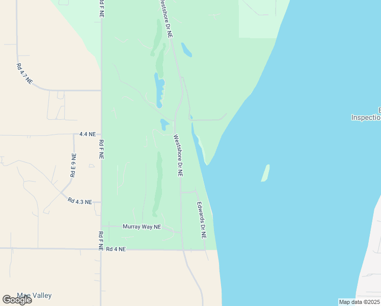 map of restaurants, bars, coffee shops, grocery stores, and more near 4395 Westshore Drive Northeast in Moses Lake