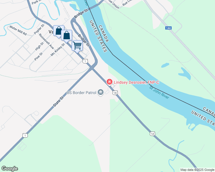 map of restaurants, bars, coffee shops, grocery stores, and more near 4 Main Street in Van Buren