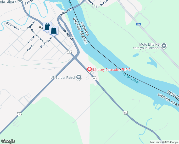 map of restaurants, bars, coffee shops, grocery stores, and more near 4 Main Street in Van Buren