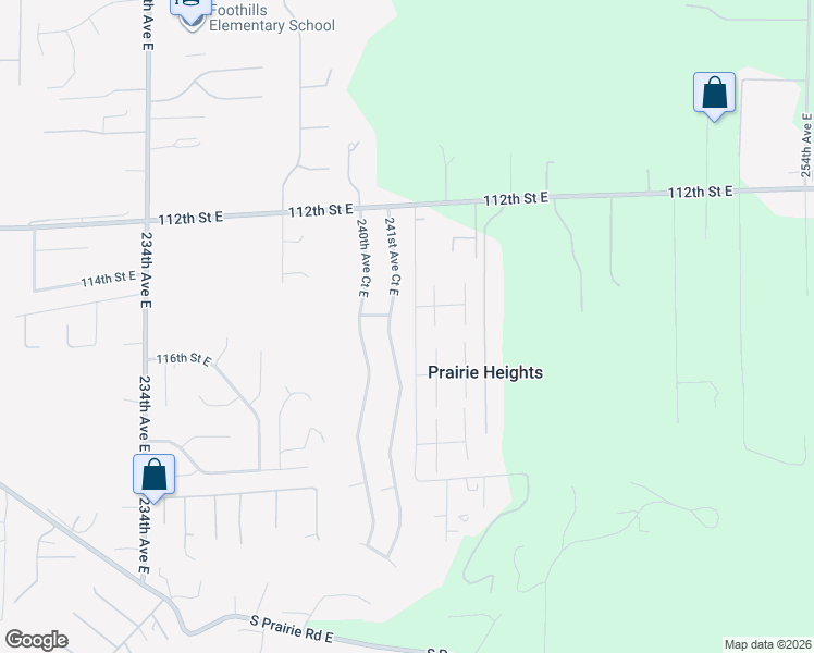 map of restaurants, bars, coffee shops, grocery stores, and more near 11505 241st Avenue Court East in Buckley