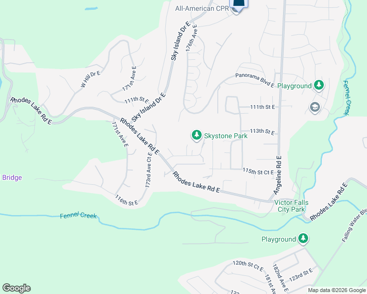 map of restaurants, bars, coffee shops, grocery stores, and more near 11306 176th Avenue East in Bonney Lake