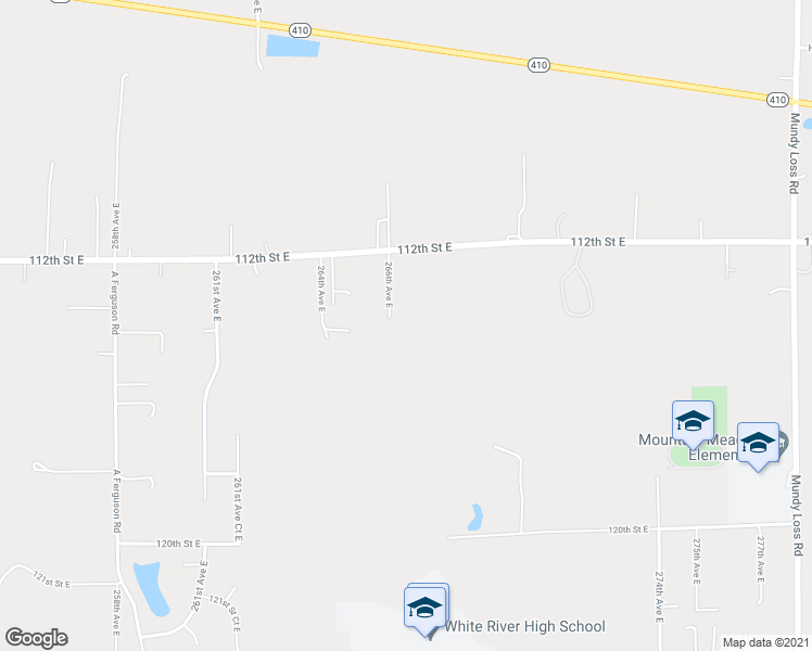 map of restaurants, bars, coffee shops, grocery stores, and more near 26602 112th Street East in Buckley