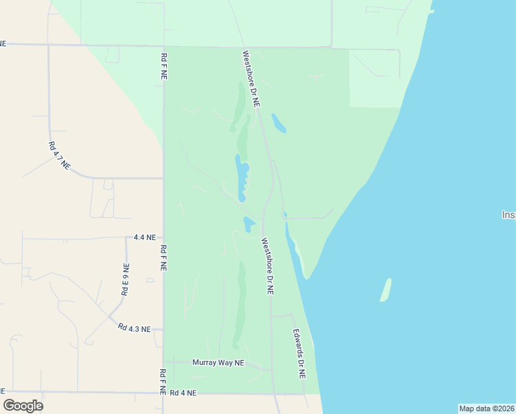 map of restaurants, bars, coffee shops, grocery stores, and more near 4521 Westshore Drive Northeast in Moses Lake